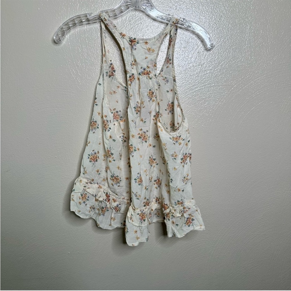 Aeria off white floral peplum racer back top - Picture 6 of 6